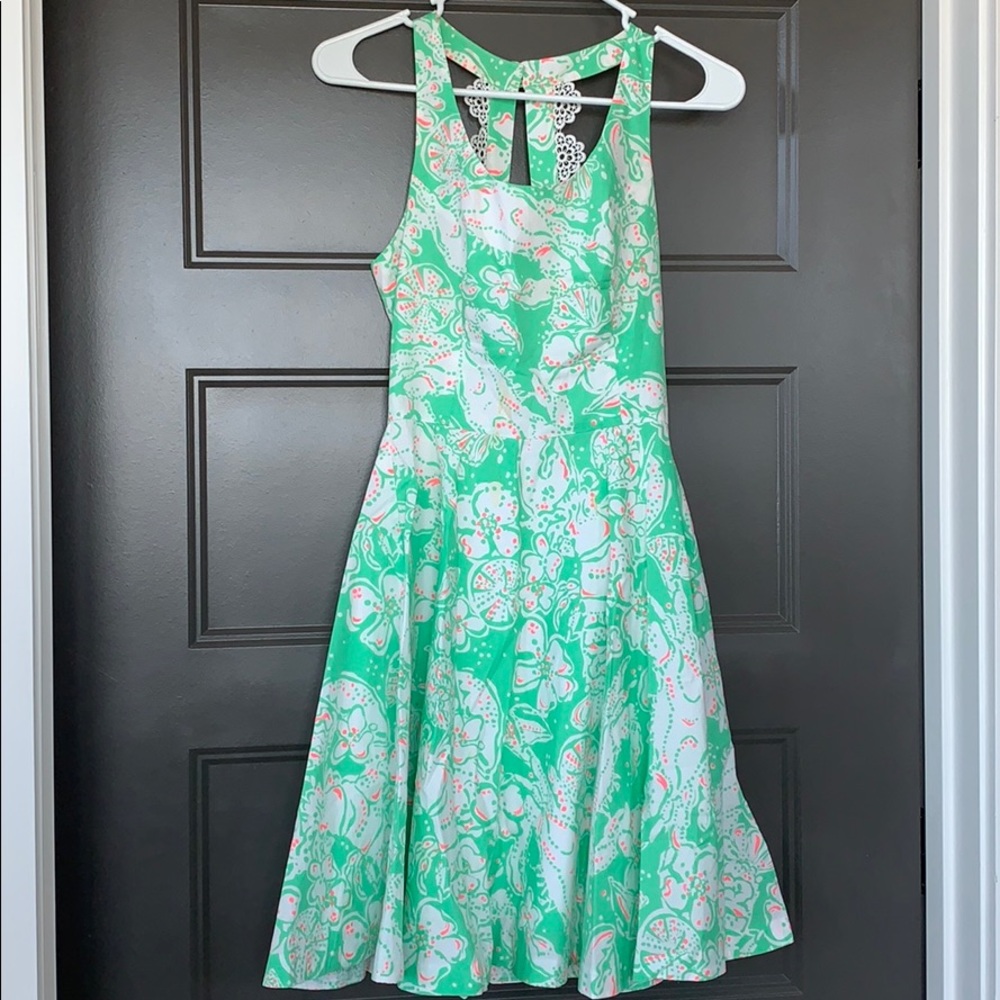 Lilly Pulitzer Green Seashell Halter Dress